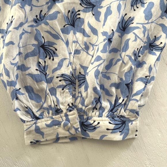 Caslon Floral Split Neck Blouse Womens Size 2X Drop Tail Hem Work Feminine Boho - Picture 7 of 13